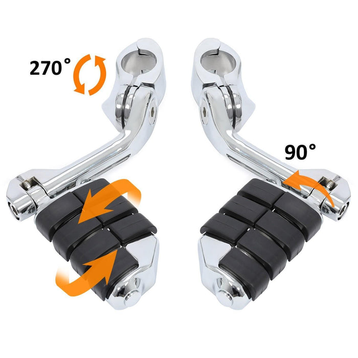 DURAFORCE 1-1/4" Engine Guard Mounts Clamps/ Highway Foot Pegs Footrest Fit For Harley