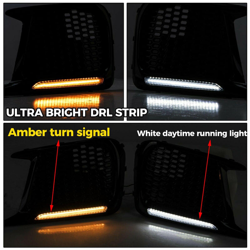 DURAFORCE Fog Lights Bezels with White/Amber Running LED DRL For 2018-up Subaru WRX STI