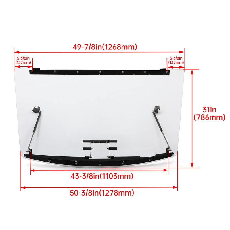 DURAFORCE Flip Windshield W/Hardware for Polaris Ranger 2013-UP XP 900/2014-UP XP 900 Crew