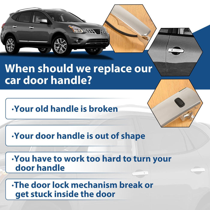 DURAFORCE For Nissan Murano 3.5L 03-2007 Outside Door Handle Chrome Front Left Driver Side