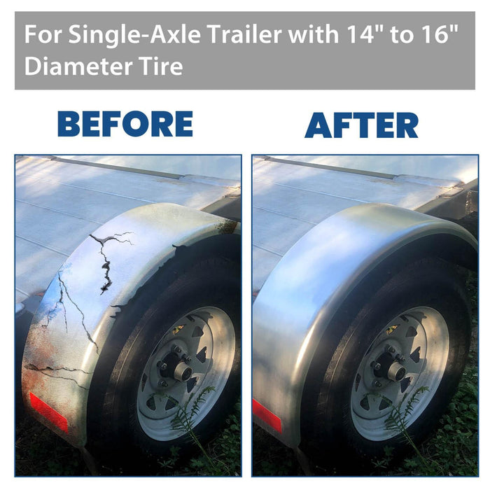 DURAFORCE For 14"-16" Wheel NEW Steel Round Single Axle Trailer Fender & Fender back