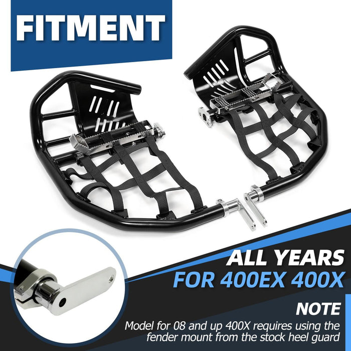 DURAFORCE Nerf Bars Pro Peg Fit Honda Sportrax 400 TRX 400EX 400X Black Bars Black Nets