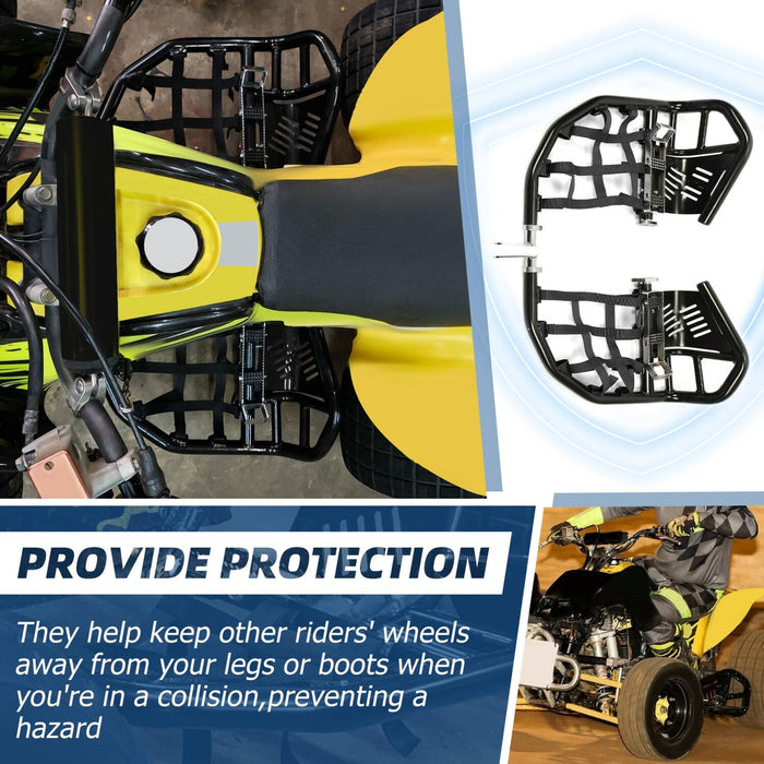 DURAFORCE Nerf Bars Pro Peg Fit Honda Sportrax 400 TRX 400EX 400X Black Bars Black Nets