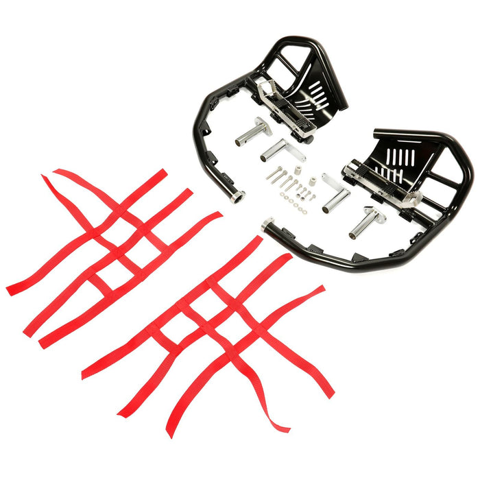 DURAFORCE For Honda TRX 400EX 400X Nerf Bars Pro Peg Black Bars Red Nets Bar Heel Guard