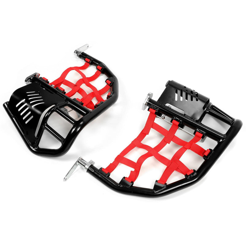 DURAFORCE For Honda TRX 400EX 400X Nerf Bars Pro Peg Black Bars Red Nets Bar Heel Guard