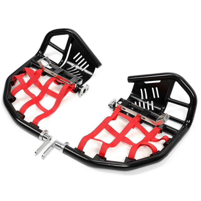 DURAFORCE For Honda TRX 400EX 400X Nerf Bars Pro Peg Black Bars Red Nets Bar Heel Guard
