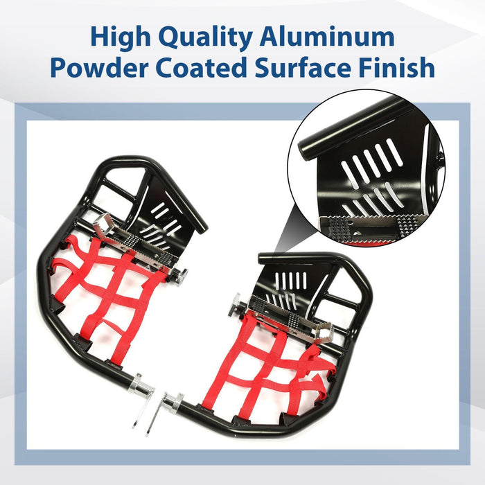 DURAFORCE For Honda TRX 400EX 400X Nerf Bars Pro Peg Black Bars Red Nets Bar Heel Guard
