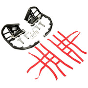 DURAFORCE For Honda TRX 400EX 400X Nerf Bars Pro Peg Black Bars Red Nets Bar Heel Guard