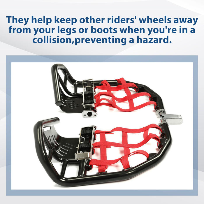 DURAFORCE For Honda TRX 400EX 400X Nerf Bars Pro Peg Black Bars Red Nets Bar Heel Guard