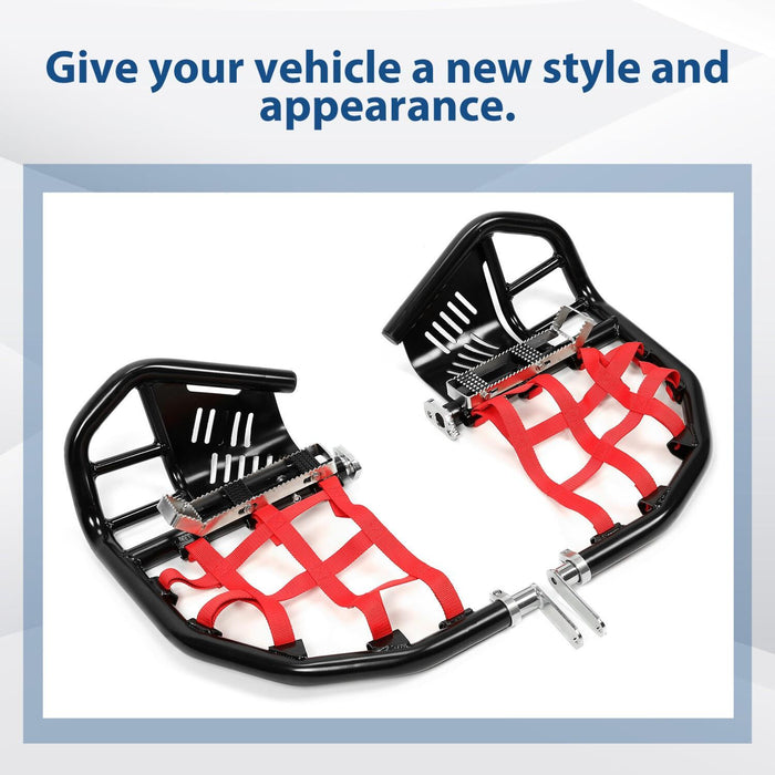 DURAFORCE For Honda TRX 400EX 400X Nerf Bars Pro Peg Black Bars Red Nets Bar Heel Guard
