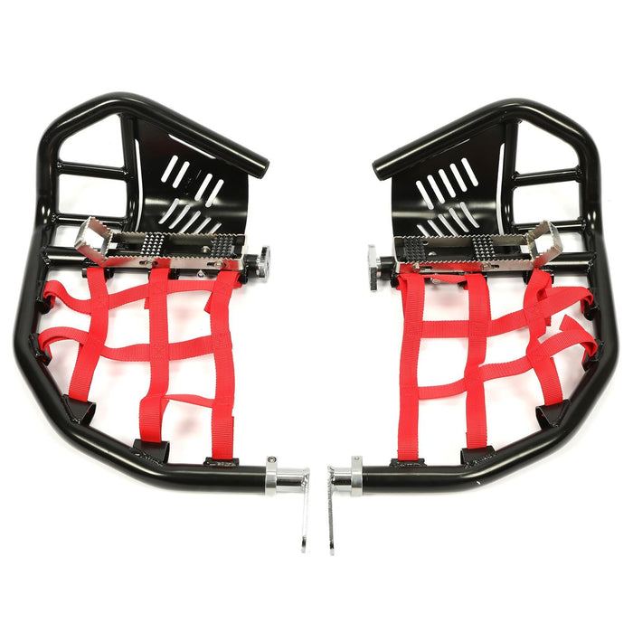 DURAFORCE For Honda TRX 400EX 400X Nerf Bars Pro Peg Black Bars Red Nets Bar Heel Guard