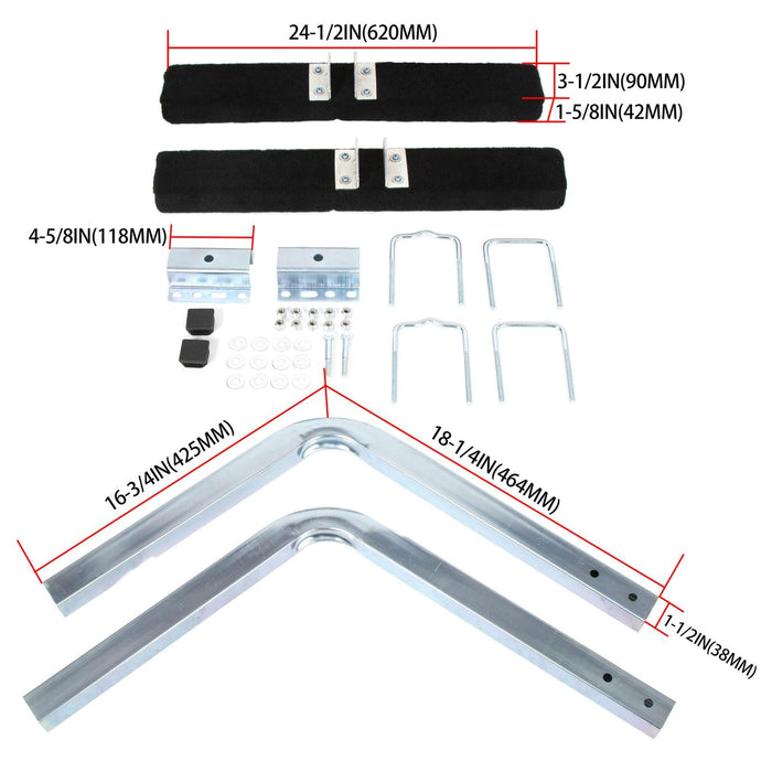 DURAFORCE 2 x Boat Trailer 2' Side Guide Bunk Board Guide-On Carpeted Kit w/ Hardware