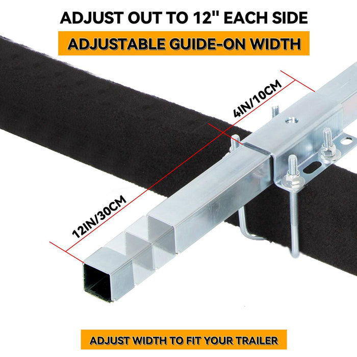DURAFORCE 2 x Boat Trailer 2' Side Guide Bunk Board Guide-On Carpeted Kit w/ Hardware