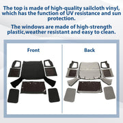 DURAFORCE For 1987-1995 1988 Jeep Wrangler YJ Soft Top Half Doors Sailcloth Black #9870215