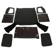 DURAFORCE For 1987-1995 1988 Jeep Wrangler YJ Soft Top Half Doors Sailcloth Black #9870215