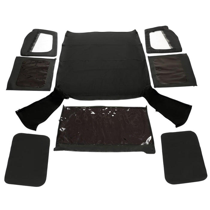 DURAFORCE For 1987-1995 1988 Jeep Wrangler YJ Soft Top Half Doors Sailcloth Black #9870215