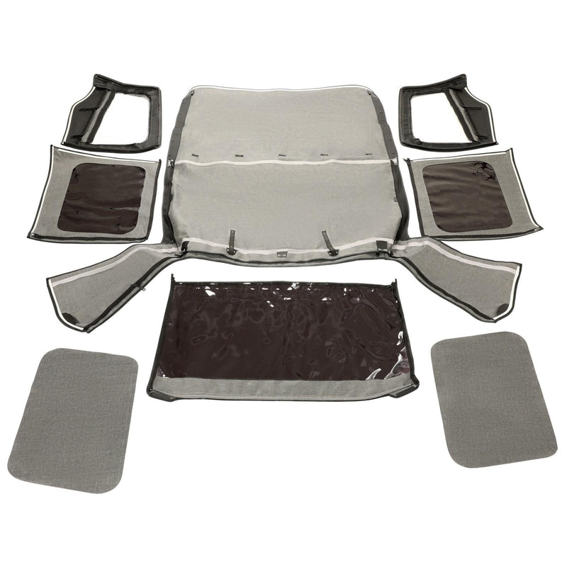 DURAFORCE For 1987-1995 1988 Jeep Wrangler YJ Soft Top Half Doors Sailcloth Black #9870215