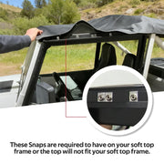 DURAFORCE For 1987-1995 1988 Jeep Wrangler YJ Soft Top Half Doors Sailcloth Black #9870215
