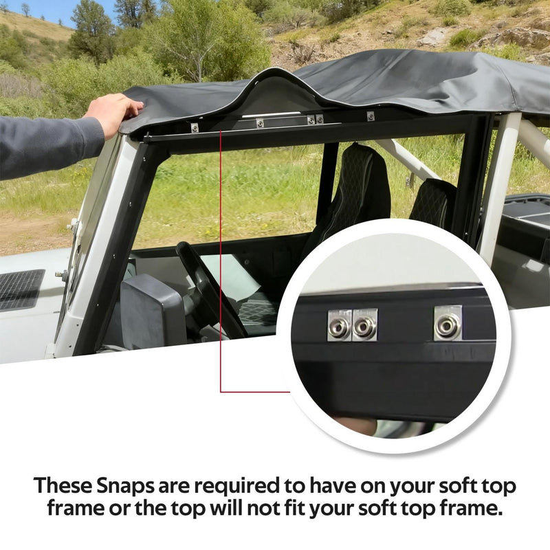 DURAFORCE For 1987-1995 1988 Jeep Wrangler YJ Soft Top Half Doors Sailcloth Black #9870215