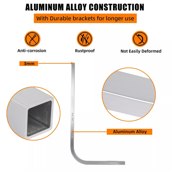 DURAFORCE (1)-1/8" Thick Aluminum 46" Boat Trailer Guide on Poles Side Parts 1 1/2" Square