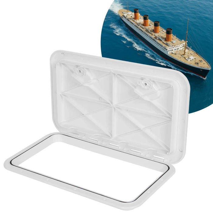 DURAFORCE 24" x 14" White Marine Boat Deck Access Hatch & Lid