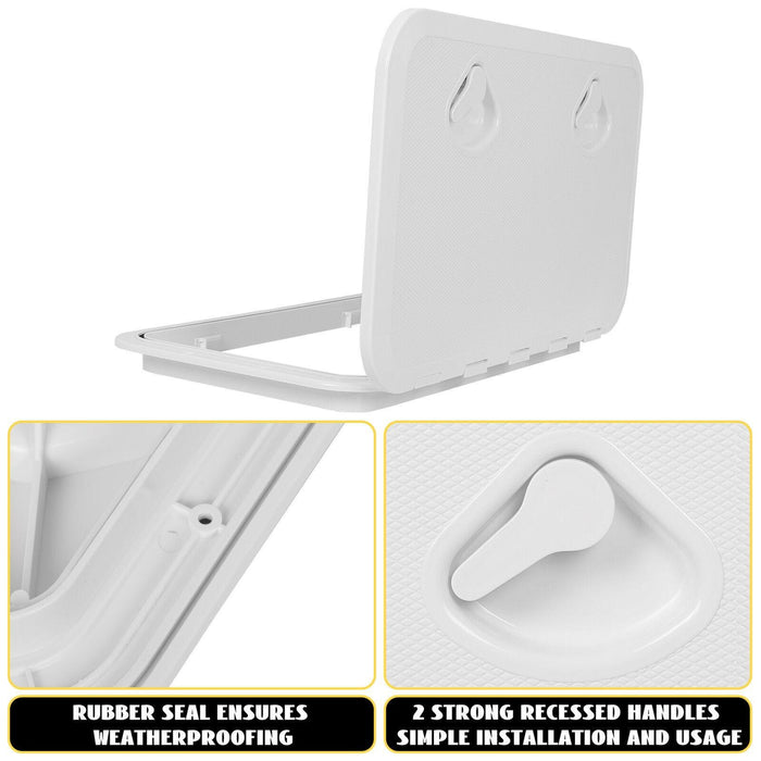 DURAFORCE 24" x 14" White Marine Boat Deck Access Hatch & Lid
