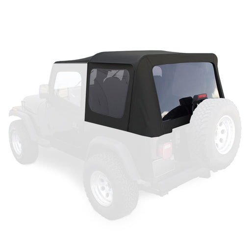 DURAFORCE For 1987-1995 Jeep Wrangler YJ 2DR Soft Top Sailcloth Black w/ Tinted Windows