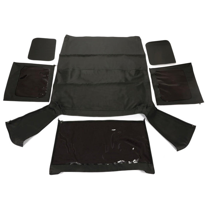 DURAFORCE For 1987-1995 Jeep Wrangler YJ 2DR Soft Top Sailcloth Black w/ Tinted Windows
