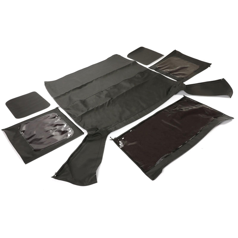DURAFORCE For 1987-1995 Jeep Wrangler YJ 2DR Soft Top Sailcloth Black w/ Tinted Windows