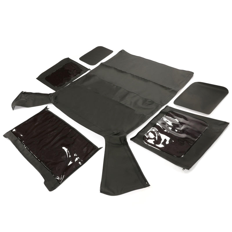 DURAFORCE For 1987-1995 Jeep Wrangler YJ 2DR Soft Top Sailcloth Black w/ Tinted Windows