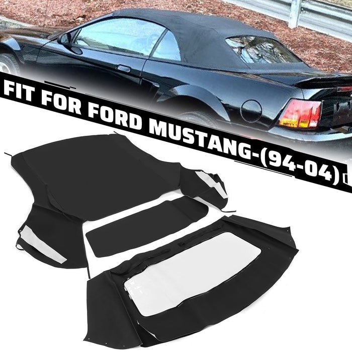 DURAFORCE For Ford mustang 1994 95-04 Soft top W/window BlK Sailcloth Plastic Convertible