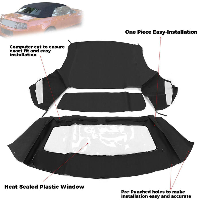 DURAFORCE For Ford mustang 1994 95-04 Soft top W/window BlK Sailcloth Plastic Convertible