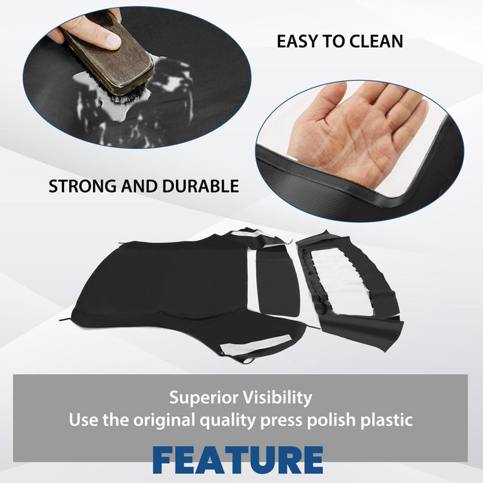 DURAFORCE For Ford mustang 1994 95-04 Soft top W/window BlK Sailcloth Plastic Convertible