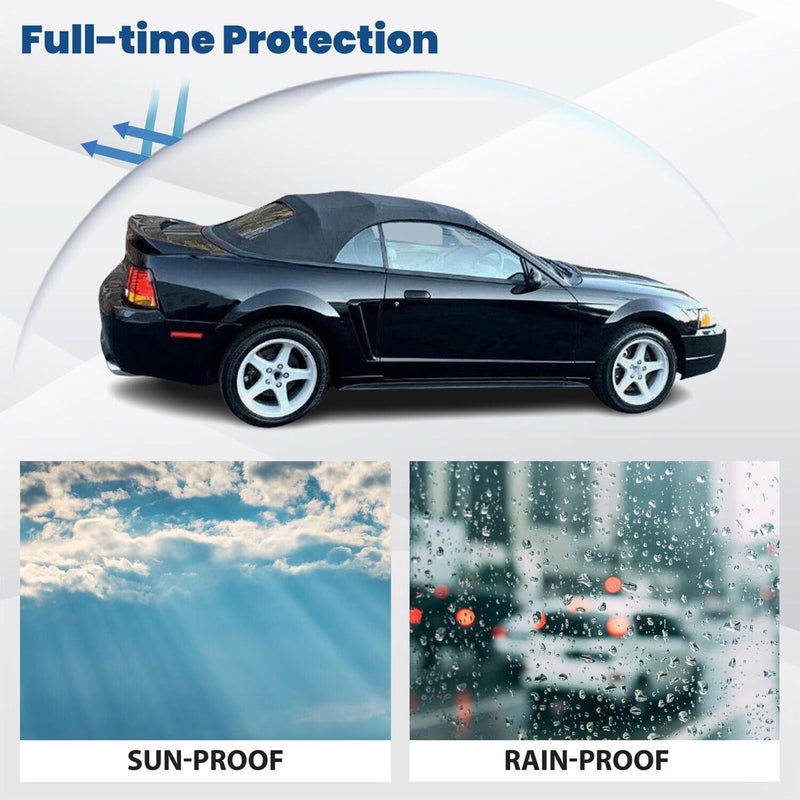 DURAFORCE For Ford mustang 1994 95-04 Soft top W/window BlK Sailcloth Plastic Convertible
