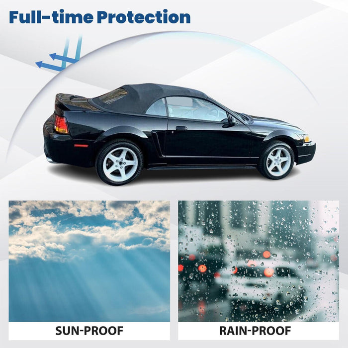 DURAFORCE For Ford mustang 1994 95-04 Soft top W/window BlK Sailcloth Plastic Convertible