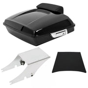 DURAFORCE 5.5'' Vivid Black Razor Pack Trunk Mount Rack For Harley Tour Softail Heritage