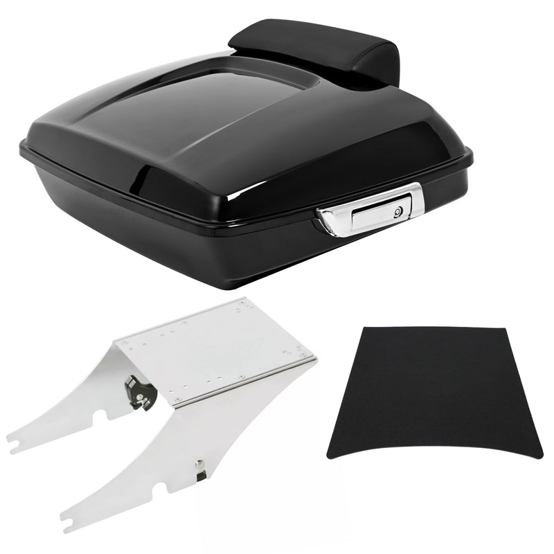 DURAFORCE 5.5'' Vivid Black Razor Pack Trunk Mount Rack For Harley Tour Softail Heritage