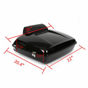 DURAFORCE 5.5'' Vivid Black Razor Pack Trunk Mount Rack For Harley Tour Softail Heritage