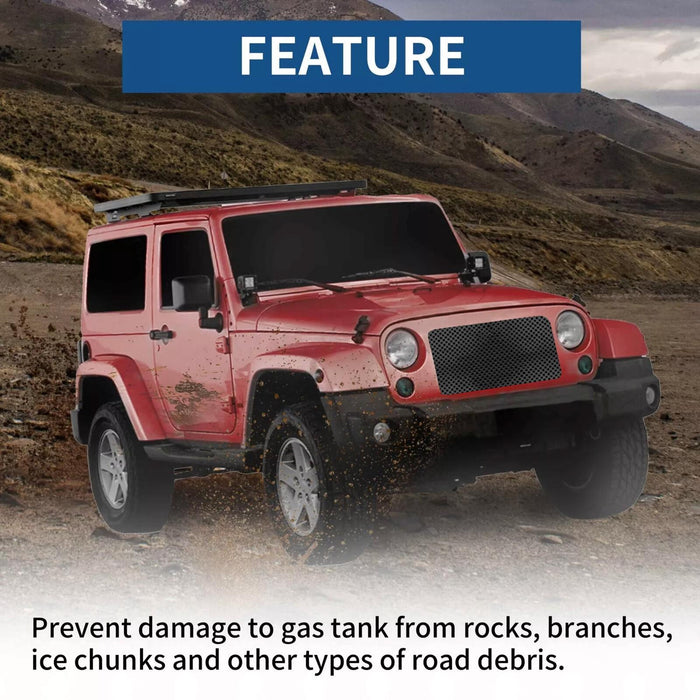 DURAFORCE Fit for 2007-2018 Jeep Wrangler JK 4WD 2-Door Steel Gas Tank Skid Plate Black