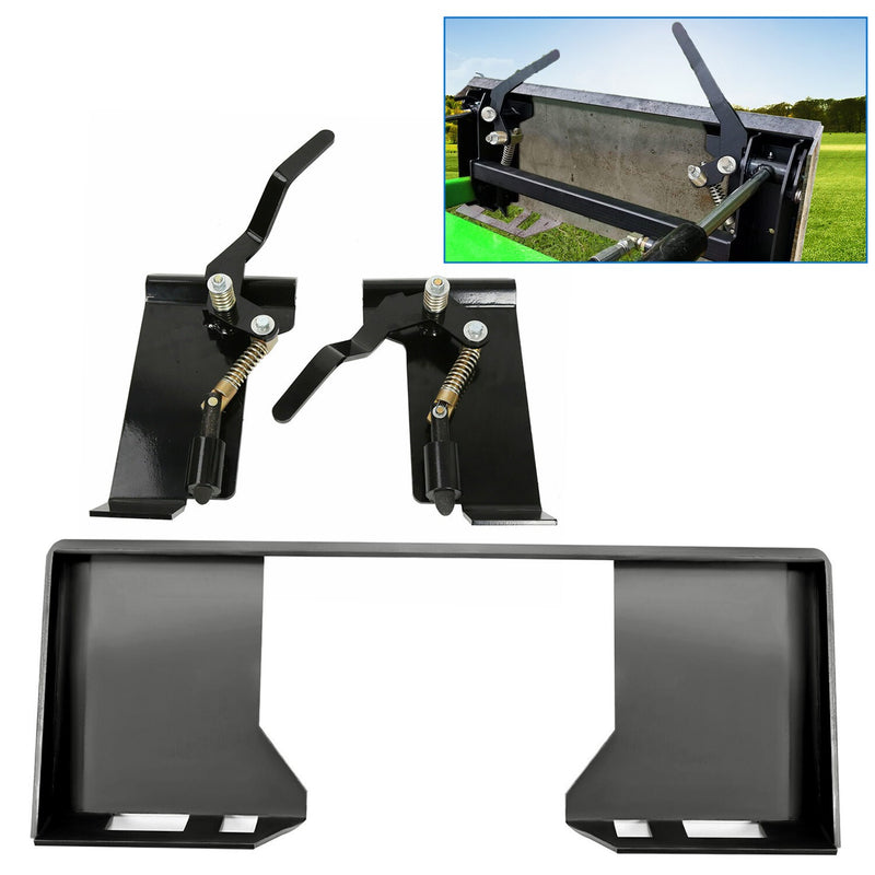 DURAFORCE 1/2" HD Skid Steer Quick Tach Attachment Mount Plate & Conversion Adapter Latch