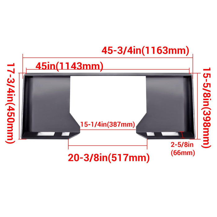 DURAFORCE 1/2" HD Skid Steer Quick Tach Attachment Mount Plate & Conversion Adapter Latch