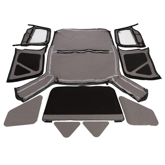 DURAFORCE Soft Top + Upper Skins Set w/ 5 Windows For 97-06 Jeep Wrangler TJ WATERPROOF