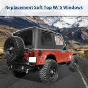 DURAFORCE Soft Top + Upper Skins Set w/ 5 Windows For 97-06 Jeep Wrangler TJ WATERPROOF