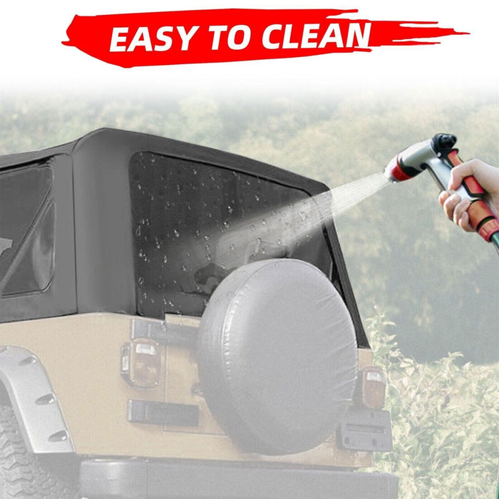 DURAFORCE Soft Top + Upper Skins Set w/ 5 Windows For 97-06 Jeep Wrangler TJ WATERPROOF