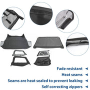 DURAFORCE Soft Top + Upper Skins Set w/ 5 Windows For 97-06 Jeep Wrangler TJ WATERPROOF