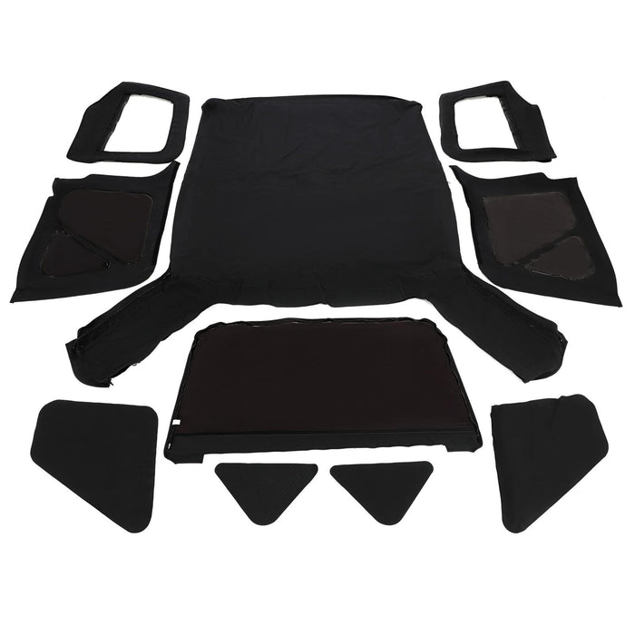 DURAFORCE Soft Top + Upper Skins Set w/ 5 Windows For 97-06 Jeep Wrangler TJ WATERPROOF