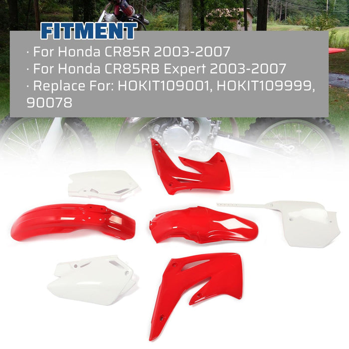 DURAFORCE For Honda CR85R CR85RB 2003-2007 Restyled Plastic Kit Shrouds Fenders Plates