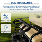 DURAFORCE Universal Golf Cart Bag Holder Bracket Attachment Seat For EZGO Club Car Yamaha