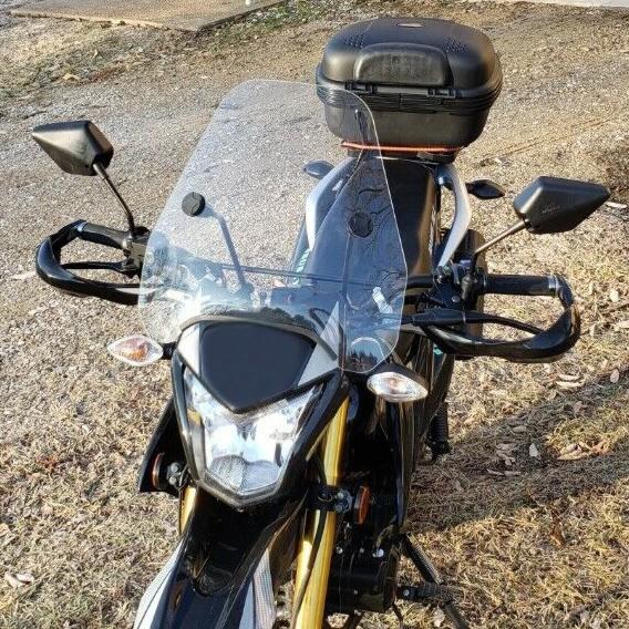 DURAFORCE Motorcycle Windshield Windscreen For Harley Softail Dyna Glide Yamaha 7/8" 1"