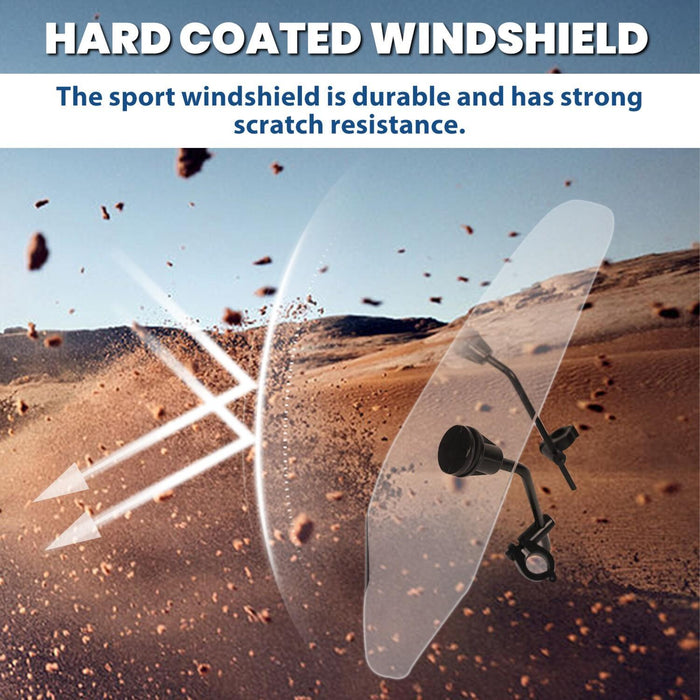 DURAFORCE Motorcycle Windshield Windscreen For Harley Softail Dyna Glide Yamaha 7/8" 1"